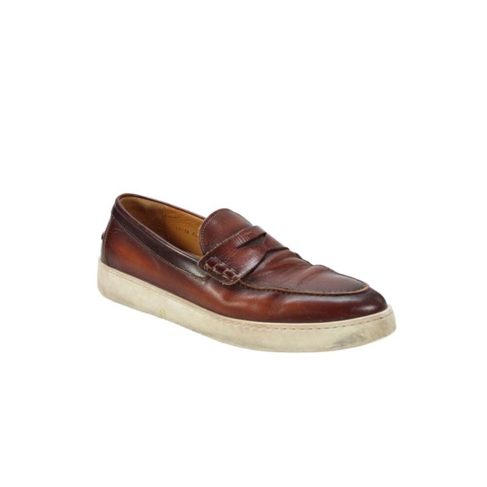 Magnanni Mens Leather Slip On Loafers Shoes Brown Size 10